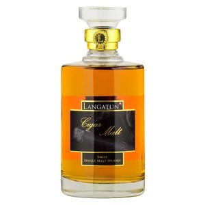 Cigar Malt Chardonnay & Sherry Cask Whisky Langatun Swiss Premium in 1er Holzkiste