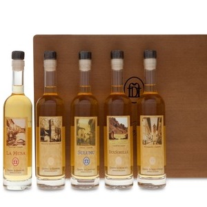 Kistchen 6 Fl. Grappa Berta 6x20cl Duca/Sulumu/Musa/San Pio/Olga/Duesorelle