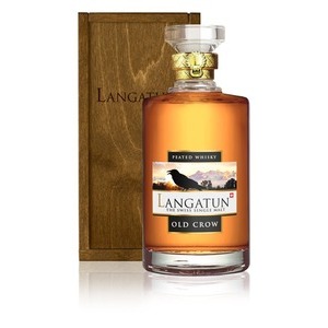 Langatun Old Crow - Peat - Redwine Cask, Karaffe in Holzbox