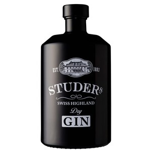 Studer's Swiss Highland Dry Gin (Black Bottle)