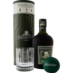 Rum Diplomatico Reserva Exclusiva Geschenkpackung mit 1 Glas und 1 Eisball