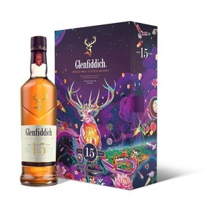 Glenfiddich Pure Malt Whisky 15 Years CNY Geschenkpackung mit 2 Gläser (limitiert)