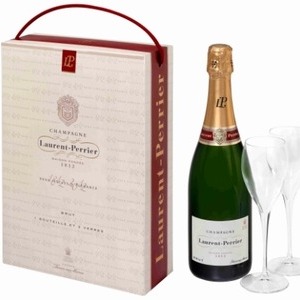 Champagne Laurent Perrier La Cuvée in Geschenkbox mit 2 Gläsern